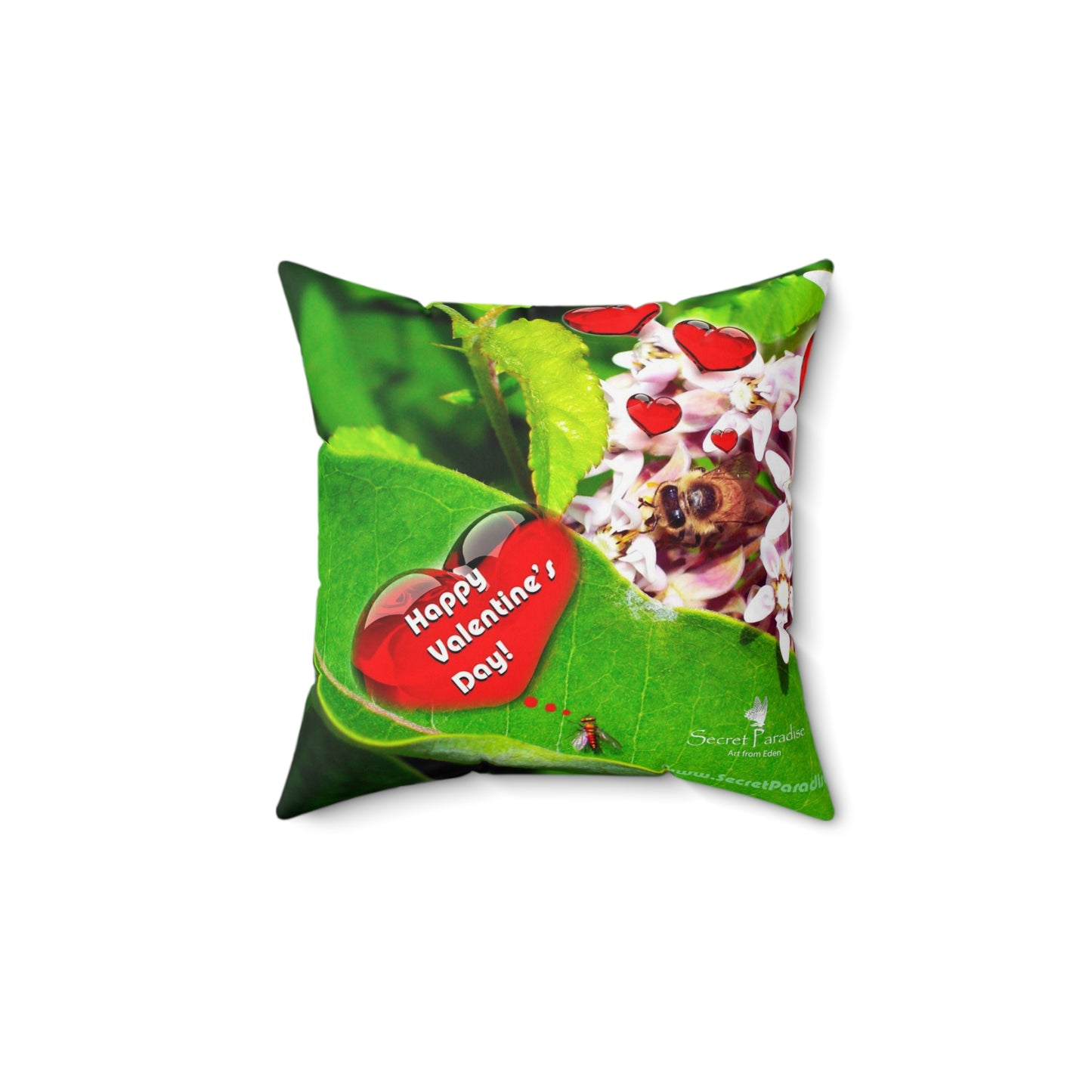 Spun Polyester Square Valentine Pillow