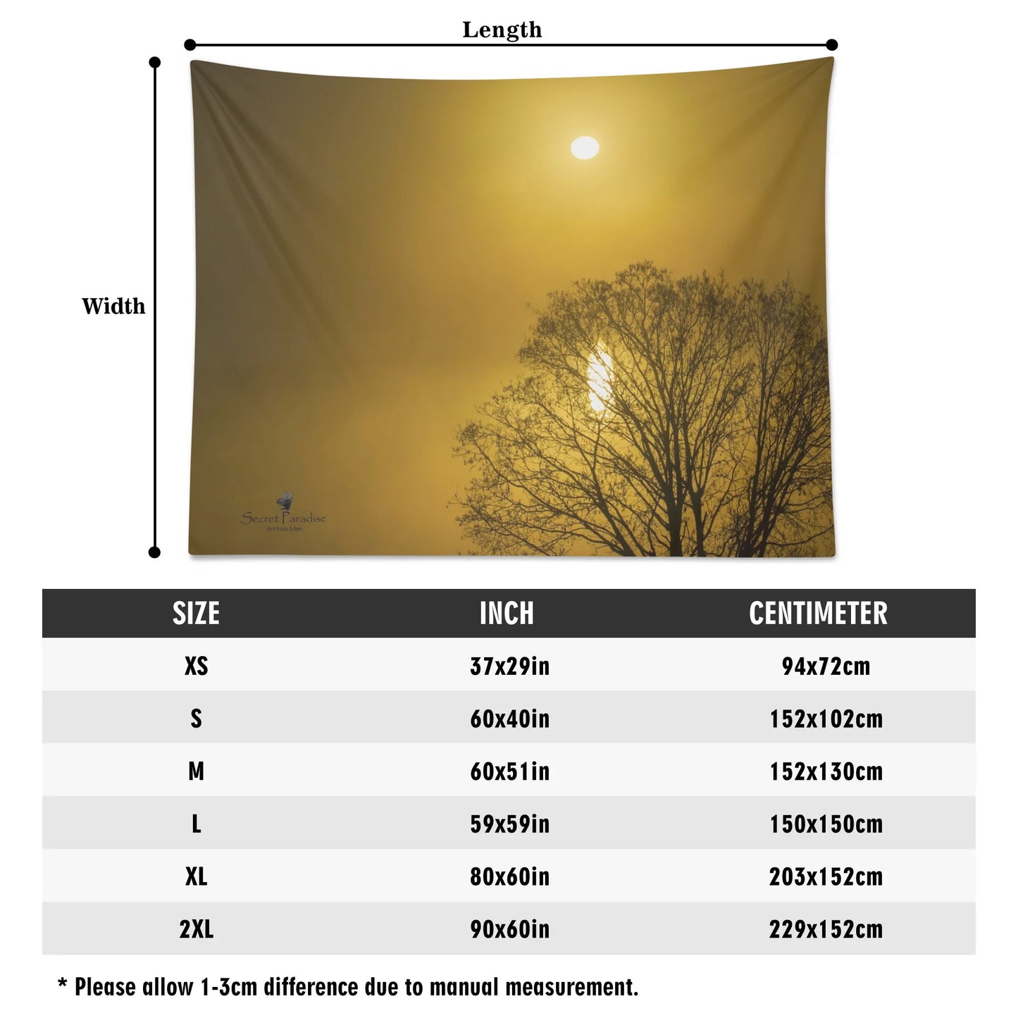 Sun Rise Peach Skin Wall Tapestry 6 Sizes