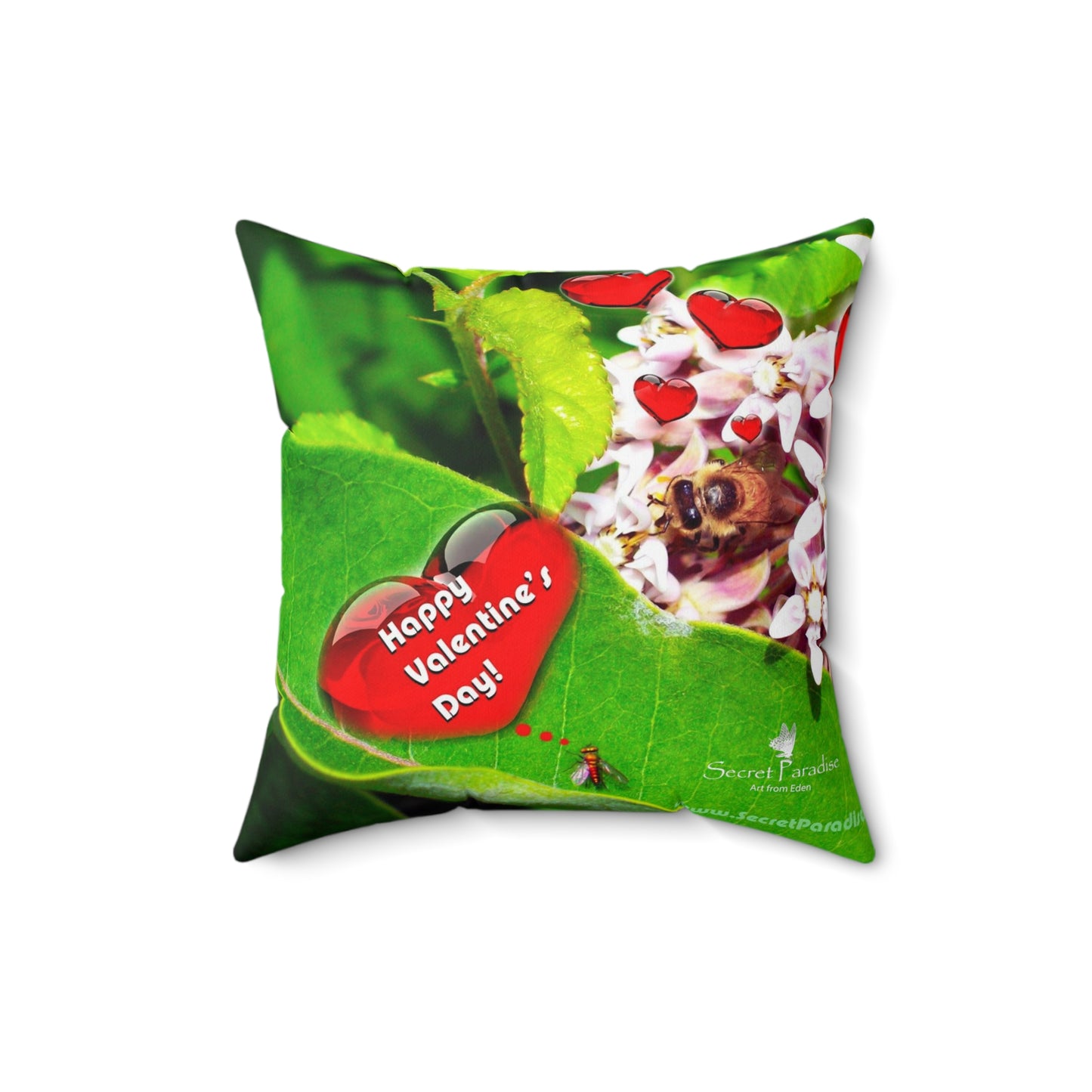 Spun Polyester Square Valentine Pillow