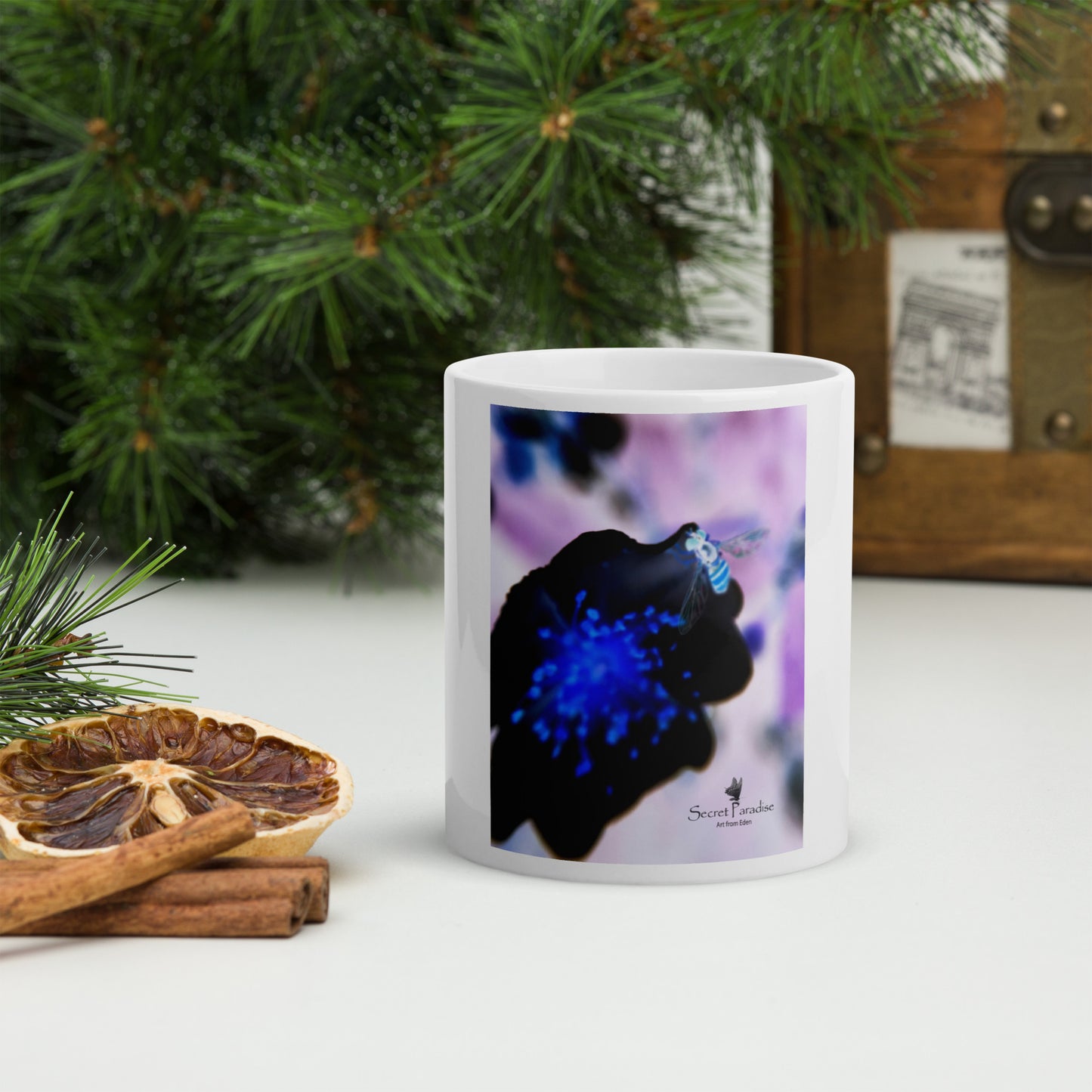 White glossy mug