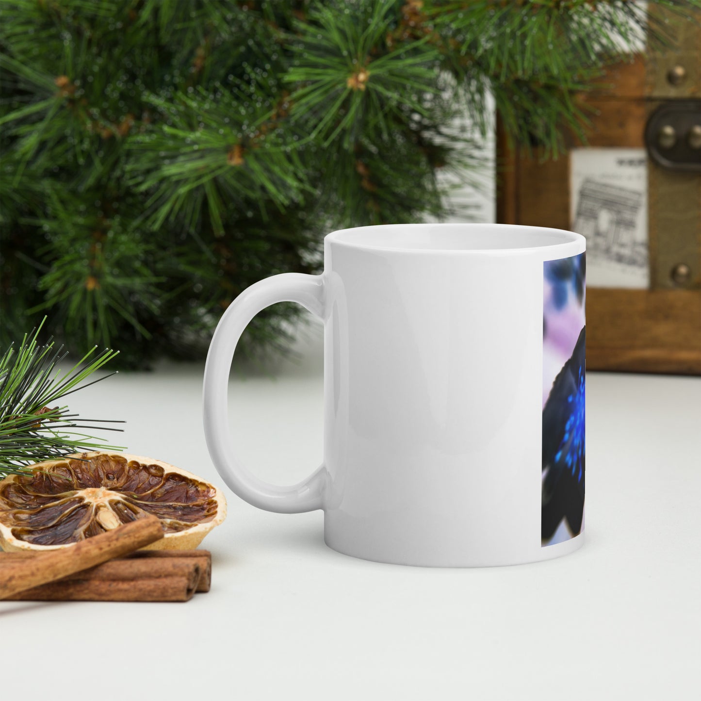 White glossy mug