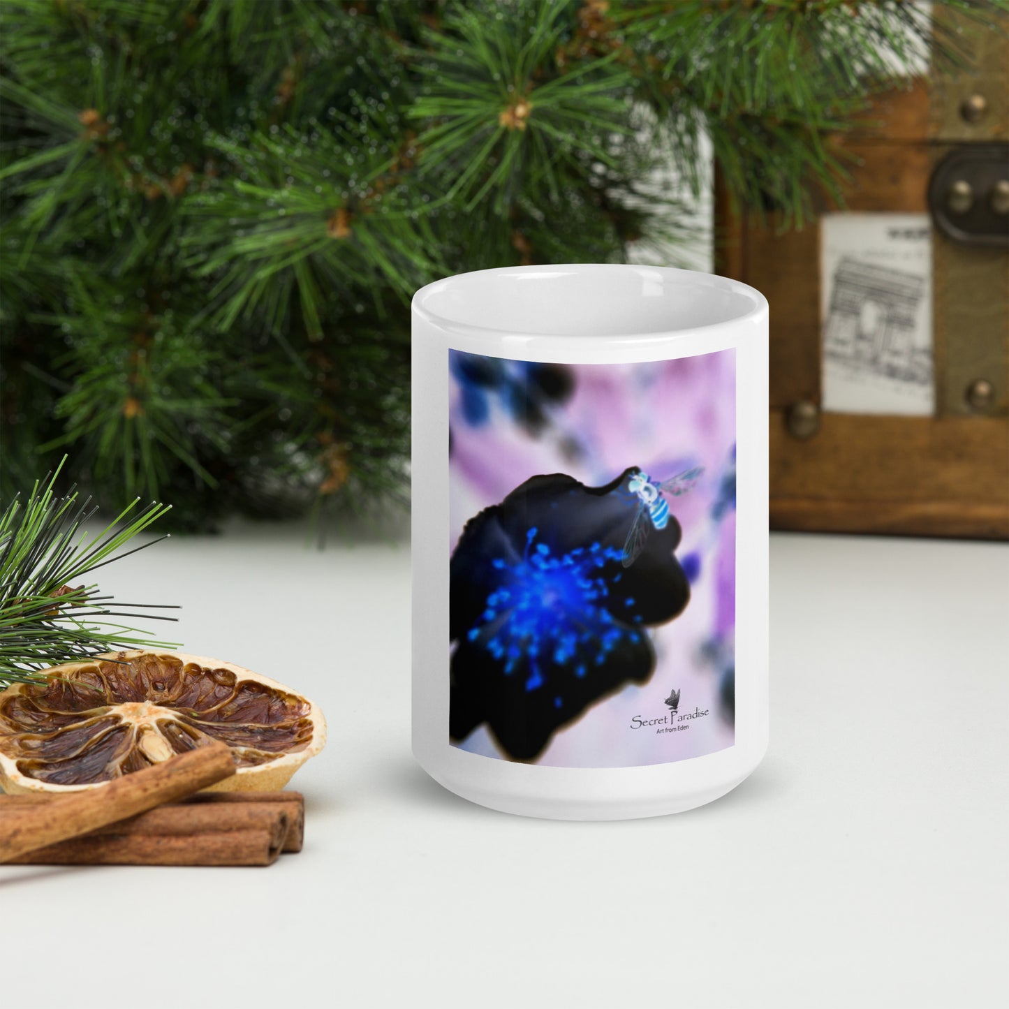 White glossy mug