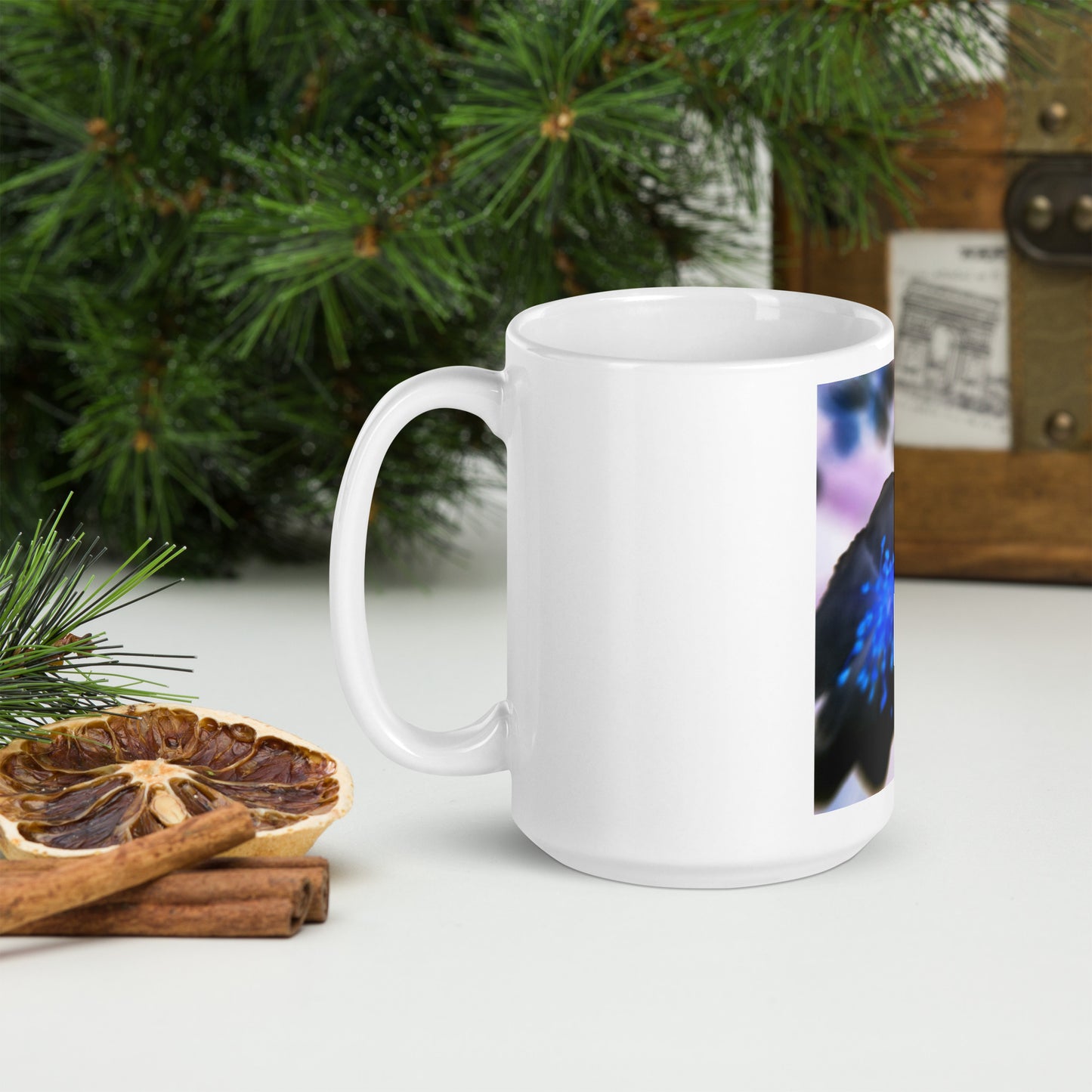 White glossy mug