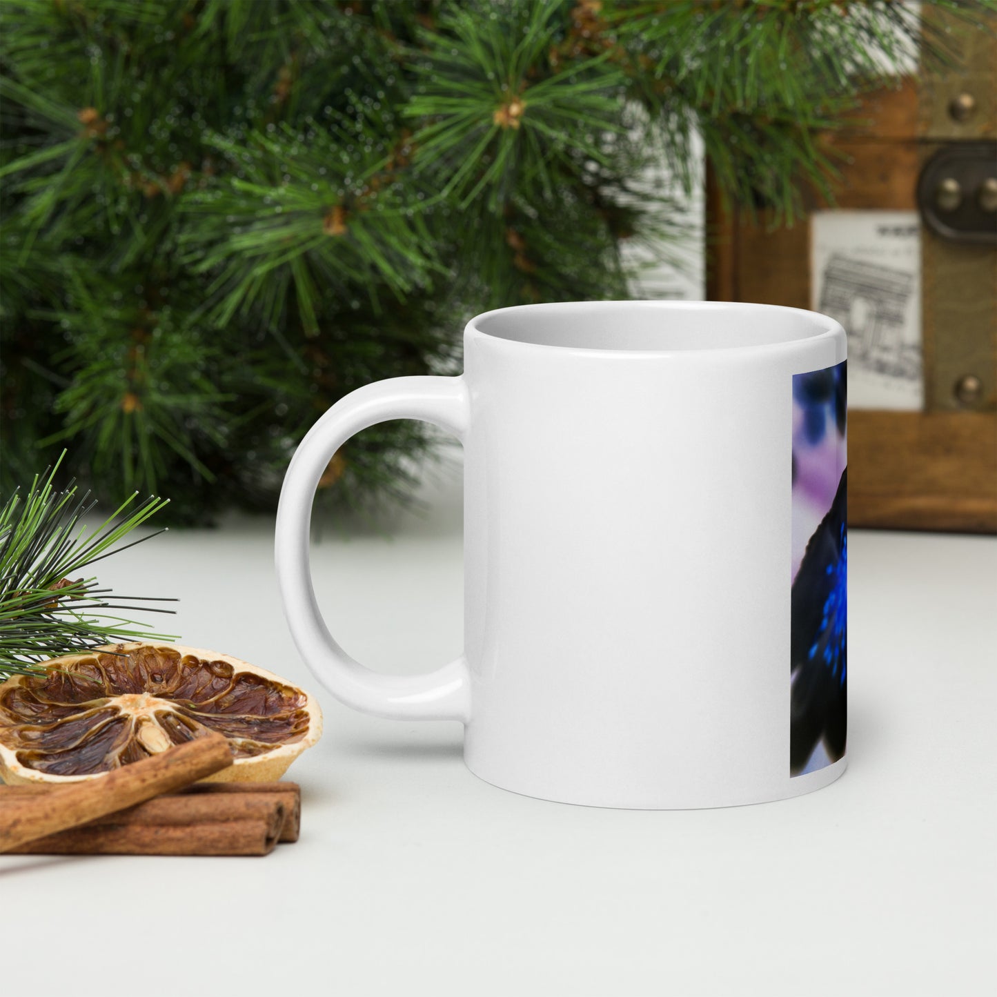 White glossy mug