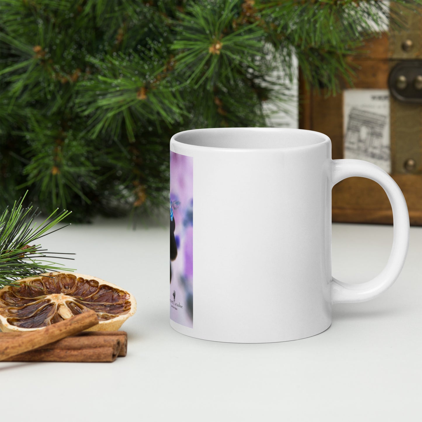 White glossy mug