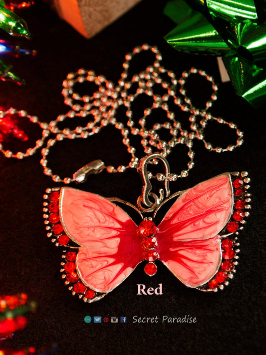 Fashion Jewelry From a Secret Paradise Shop. Crystal silver style butterfly necklace