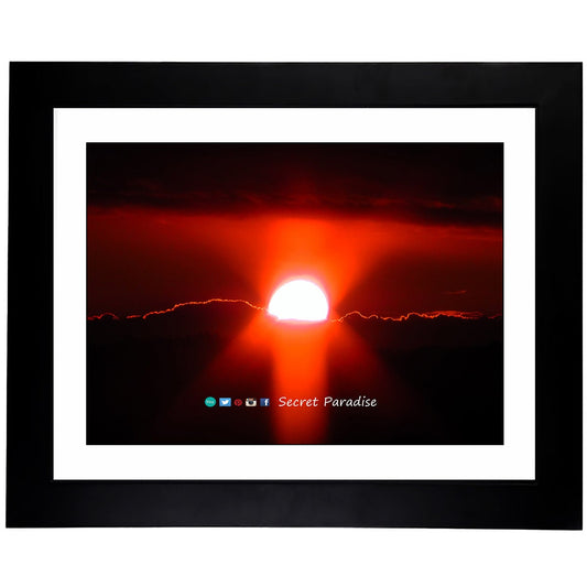 Art Prints - Sunset from a Secret Paradise - Classic Blk Wall Frame