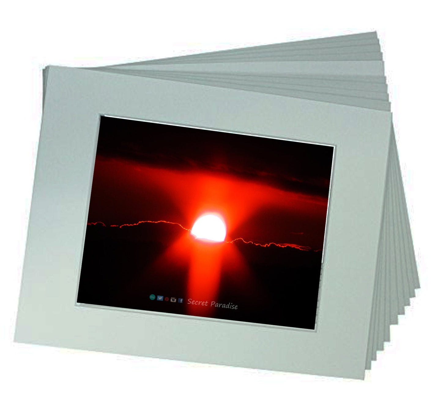 Art Prints - Sunset from a Secret Paradise - Classic Blk Wall Frame