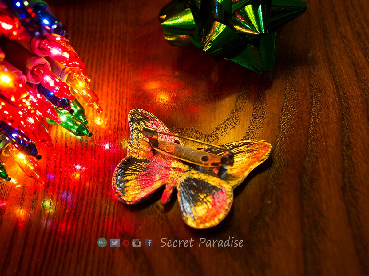Fashion Jewelry From a Secret Paradise. Yellow Butterfly pin