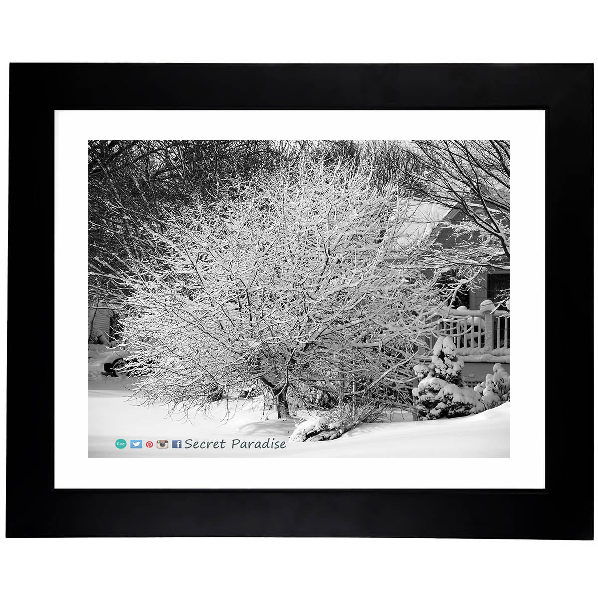 Winter Art Prints - From a Secret Paradise - Classic Blk Wall Frames