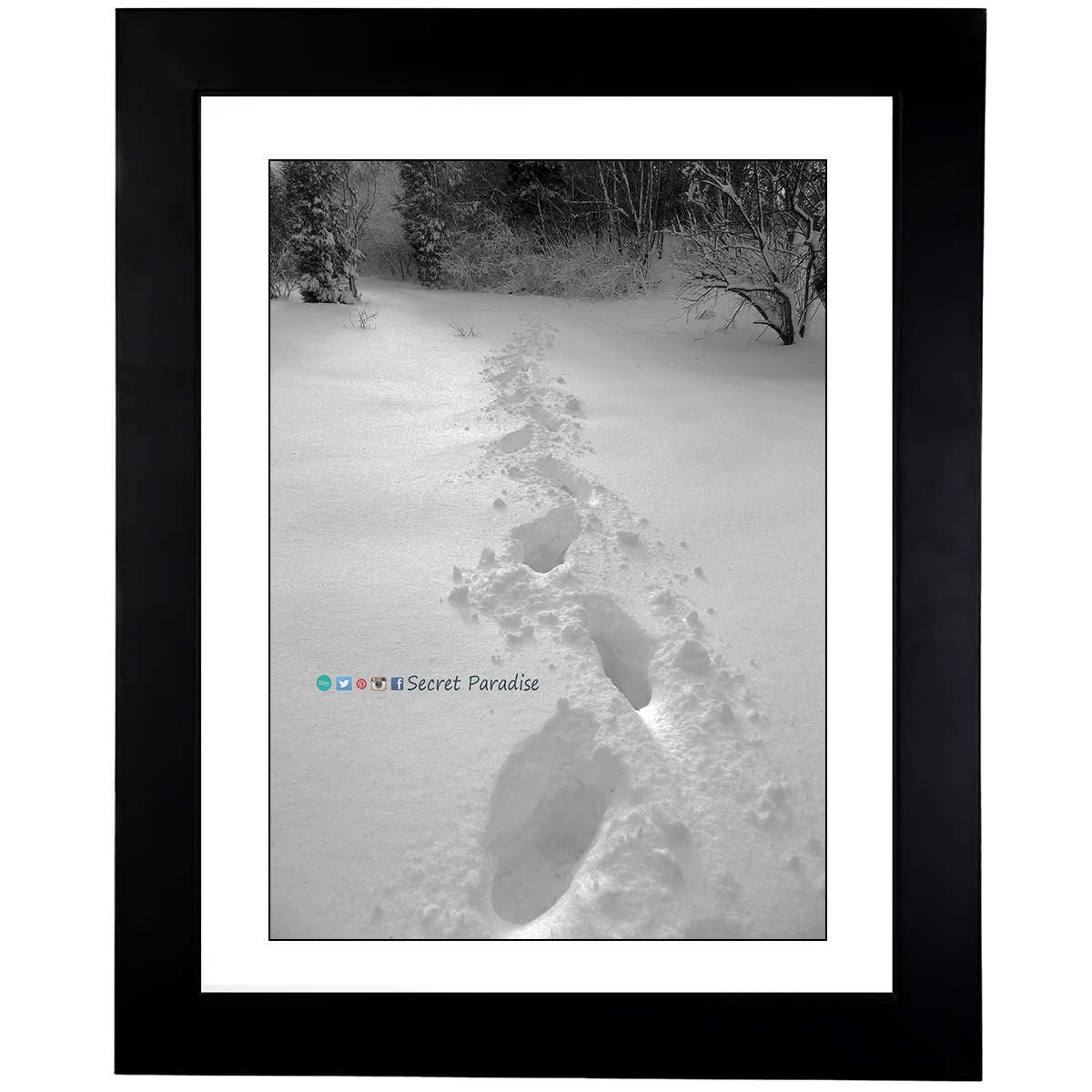 Winter Art Prints - From a Secret Paradise - Classic Blk Wall Frames