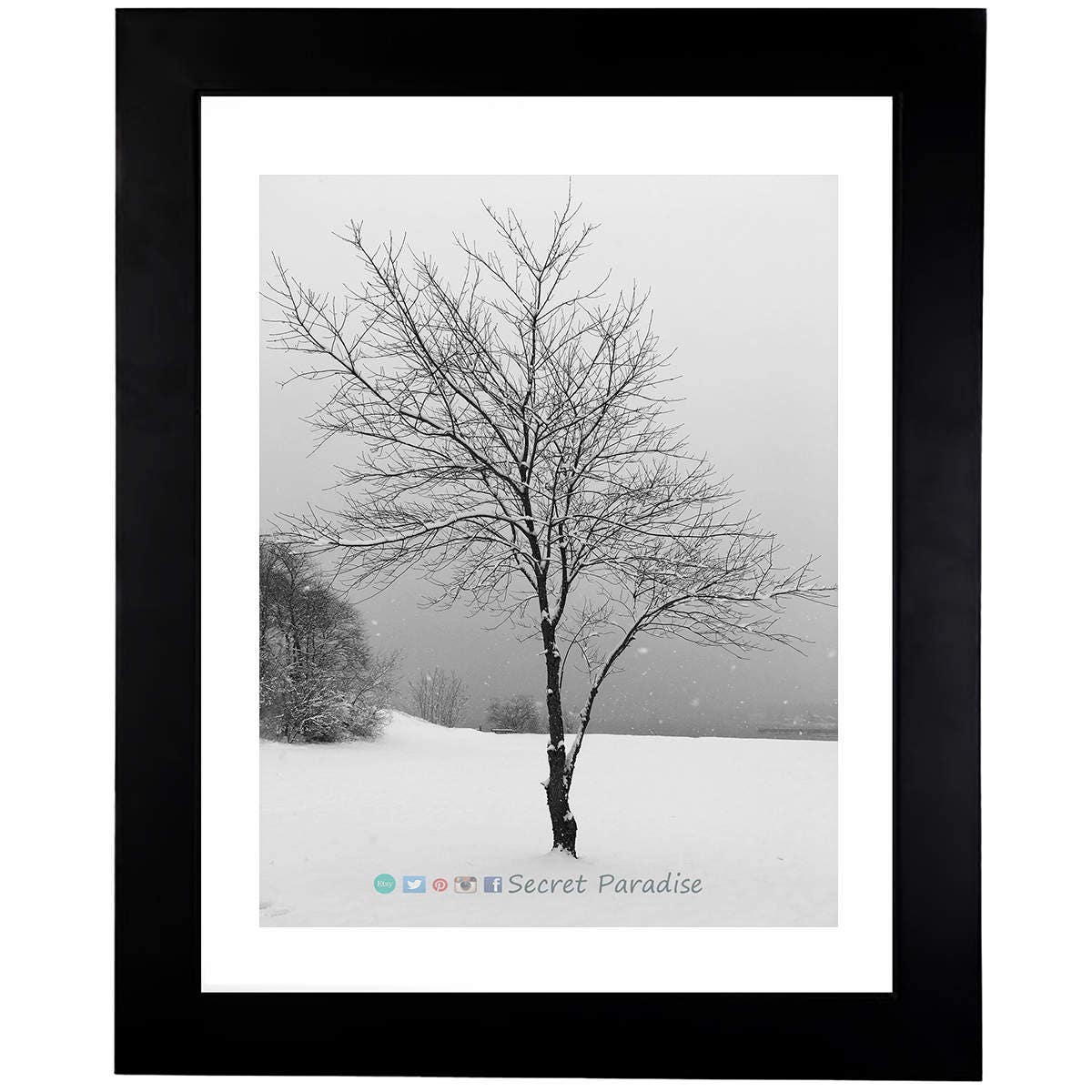 Winter Art Prints - From a Secret Paradise - Classic Blk Wall Frames
