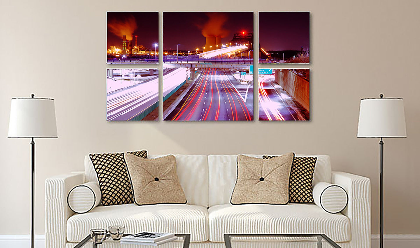 Canvas - Metal Wall Art "City Lights"